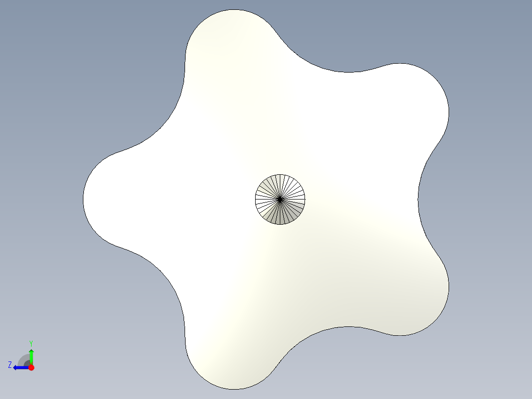 星型把手VC.192-3D多系列多零件图纸模型右视图