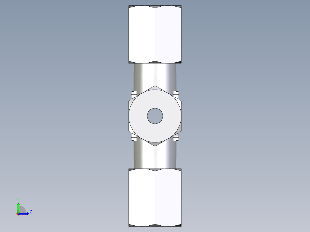 卡套式工业通用硬管接头EO_Union_cross_K04ZLLCF左视图