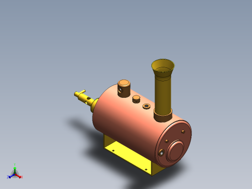卧式燃气锅炉正等轴测缩略图