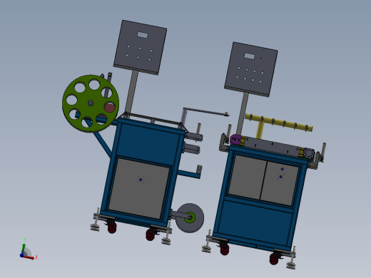 冷却收卷生产线（sw18可编辑+工程图+bom）