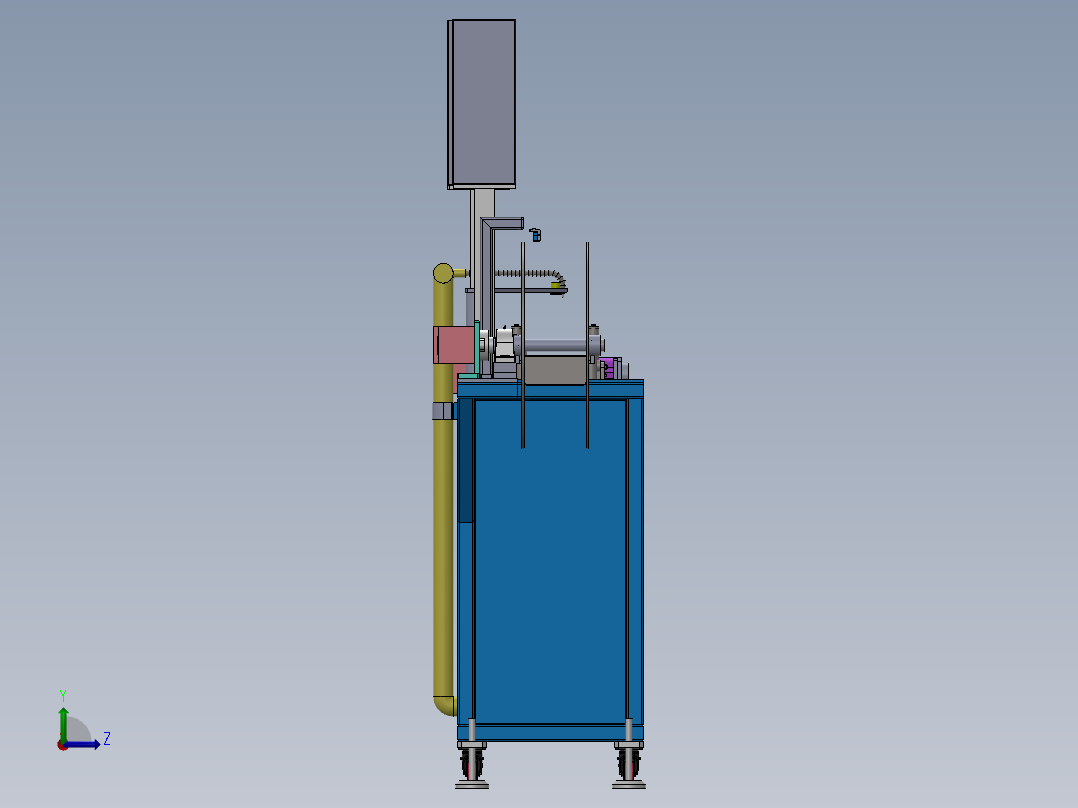 冷却收卷生产线（sw18可编辑+工程图+bom）左视图
