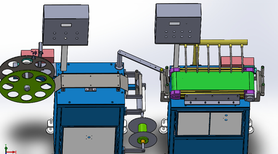 冷却收卷生产线（sw18可编辑+工程图+bom）