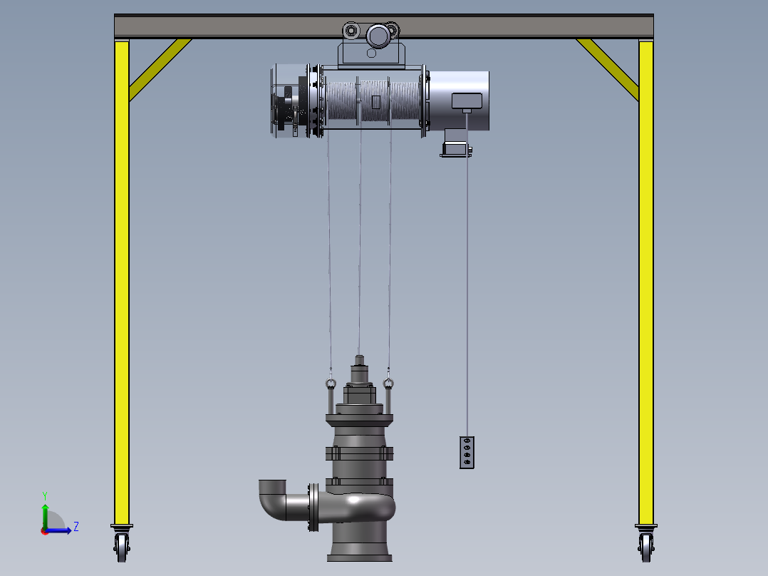 潜水泵提升装置sw19可编辑左视图