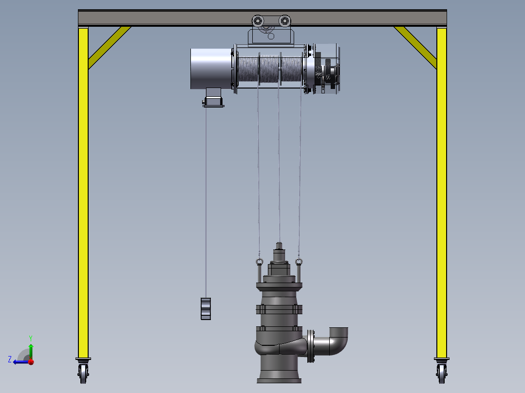 潜水泵提升装置sw19可编辑右视图
