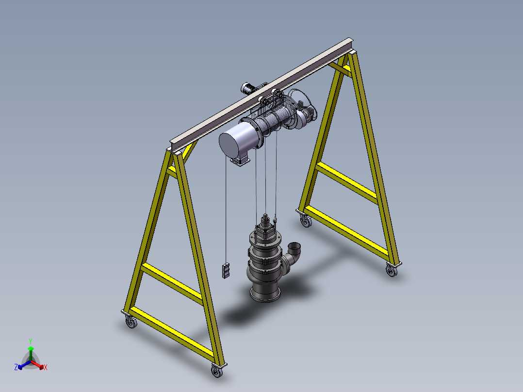 潜水泵提升装置sw19可编辑正等轴测图