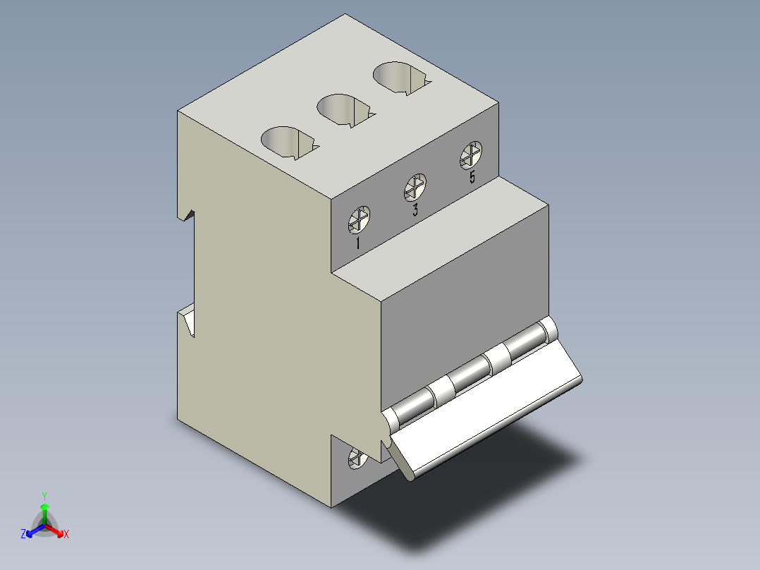 正泰电器NB1-63 3P正等轴测图