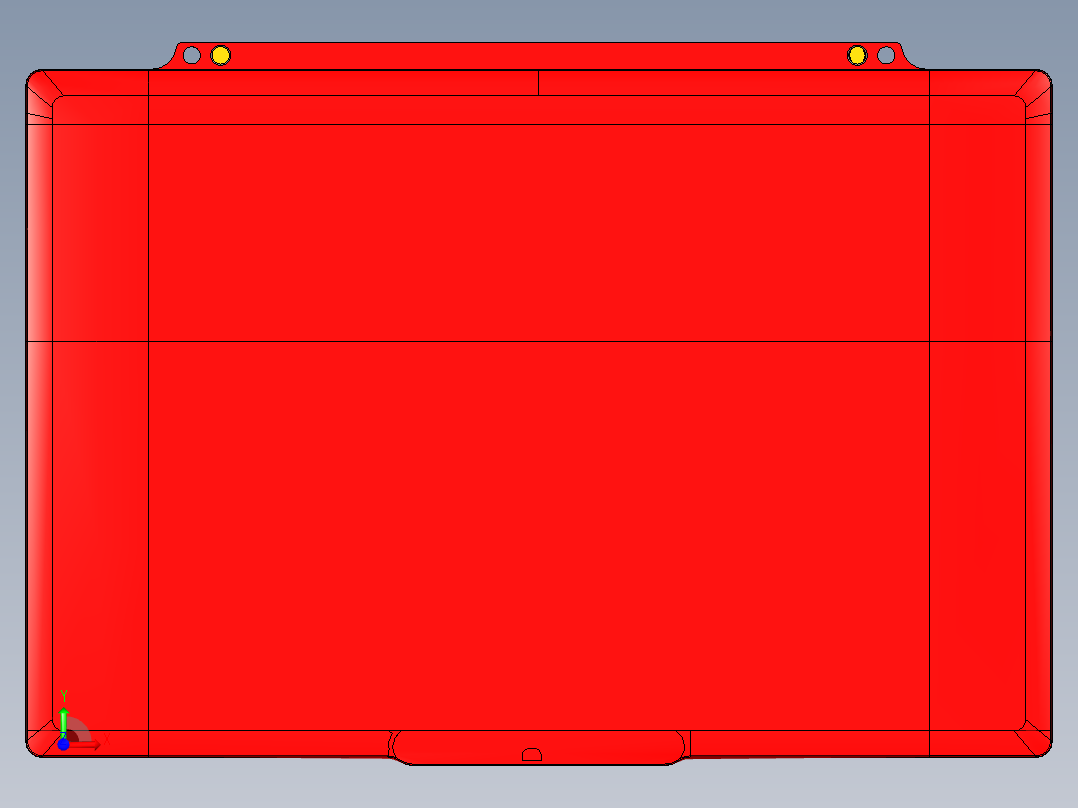 电脑A面金属外壳车铣外观面UG程序模型前视图