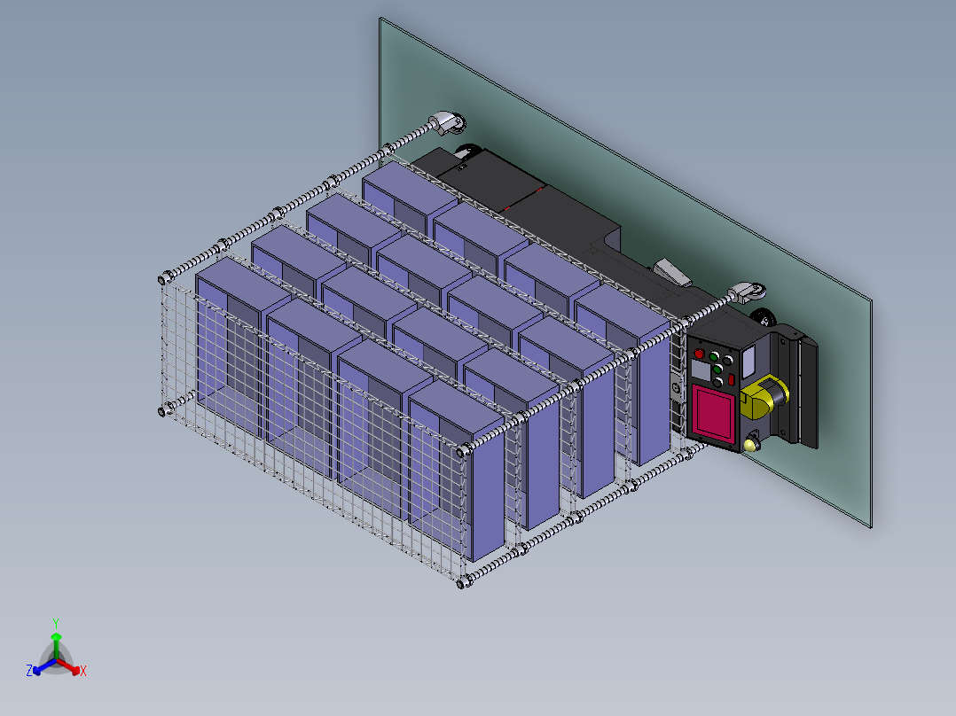 潜伏式AGV配料架AGV搬运小车正等轴测图