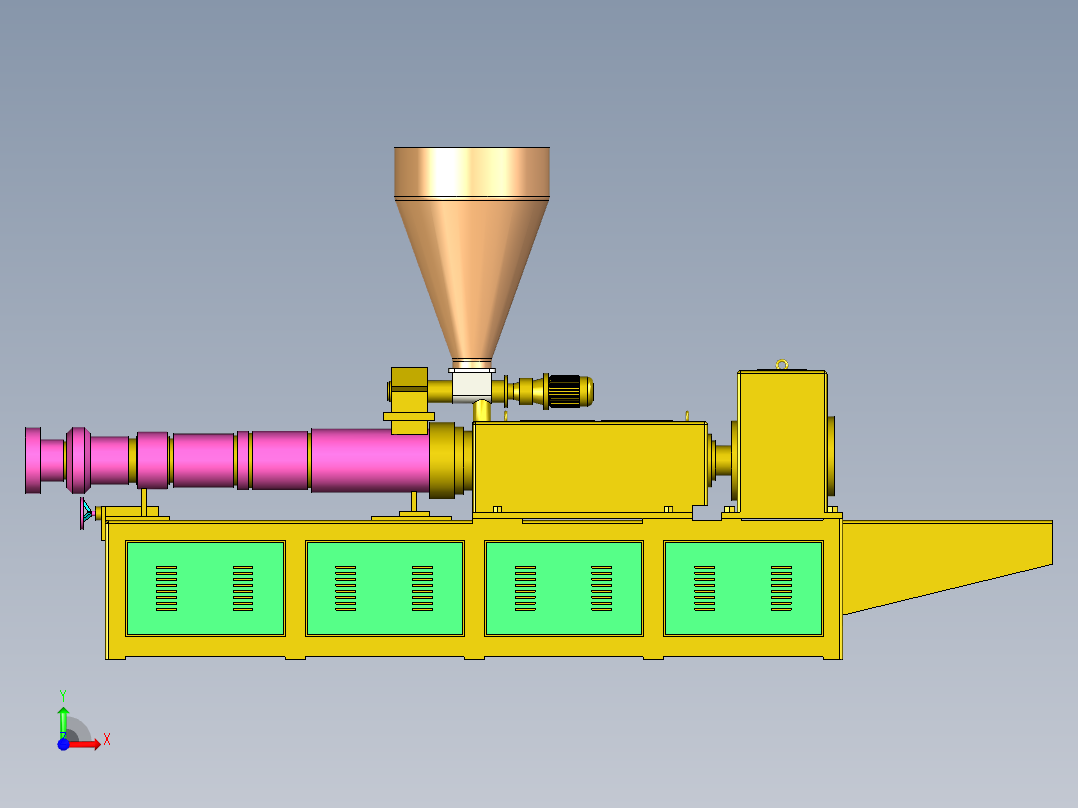 双螺杆挤出机前视图