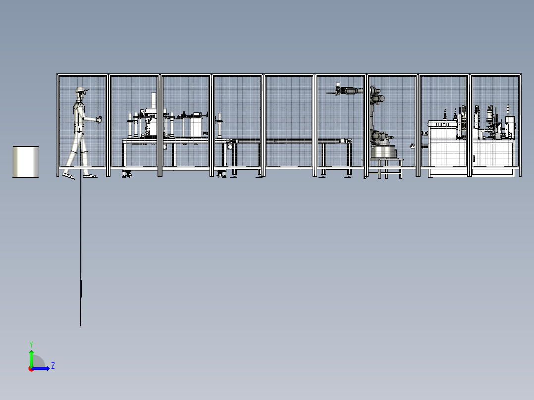 非标检测机流水线左视图