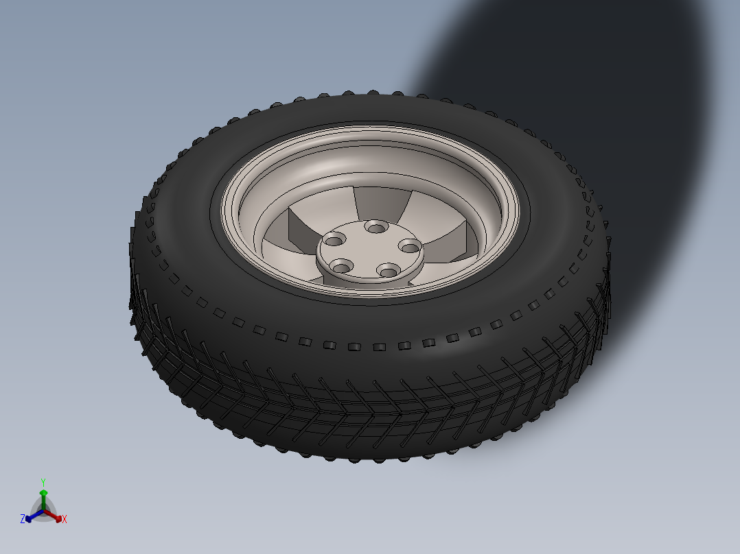 轮胎、车轮、轮毂(23)正等轴测图