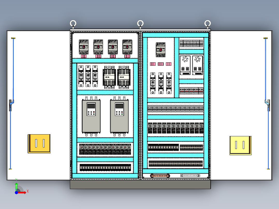 双柜组装软启动风机控制柜 56297前视图