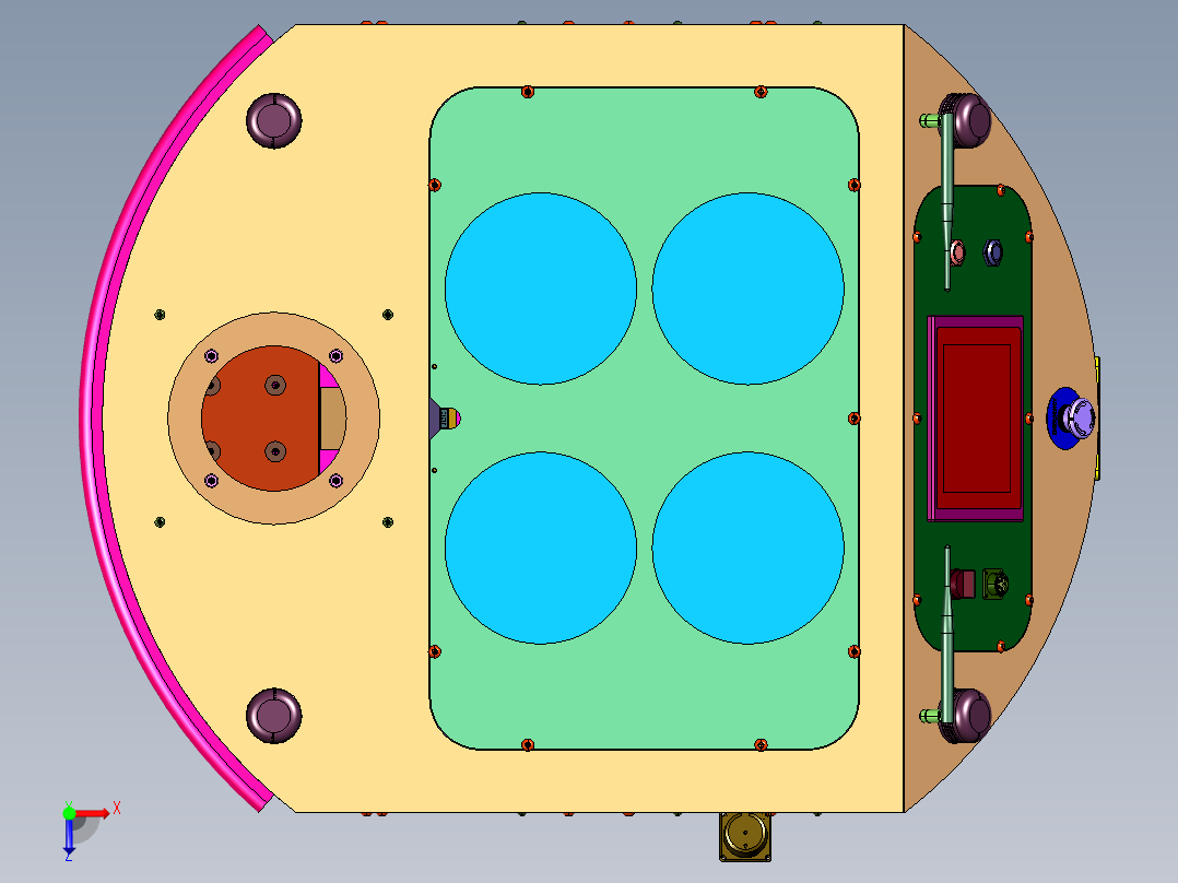 智能制造车间的无人运输车俯视图