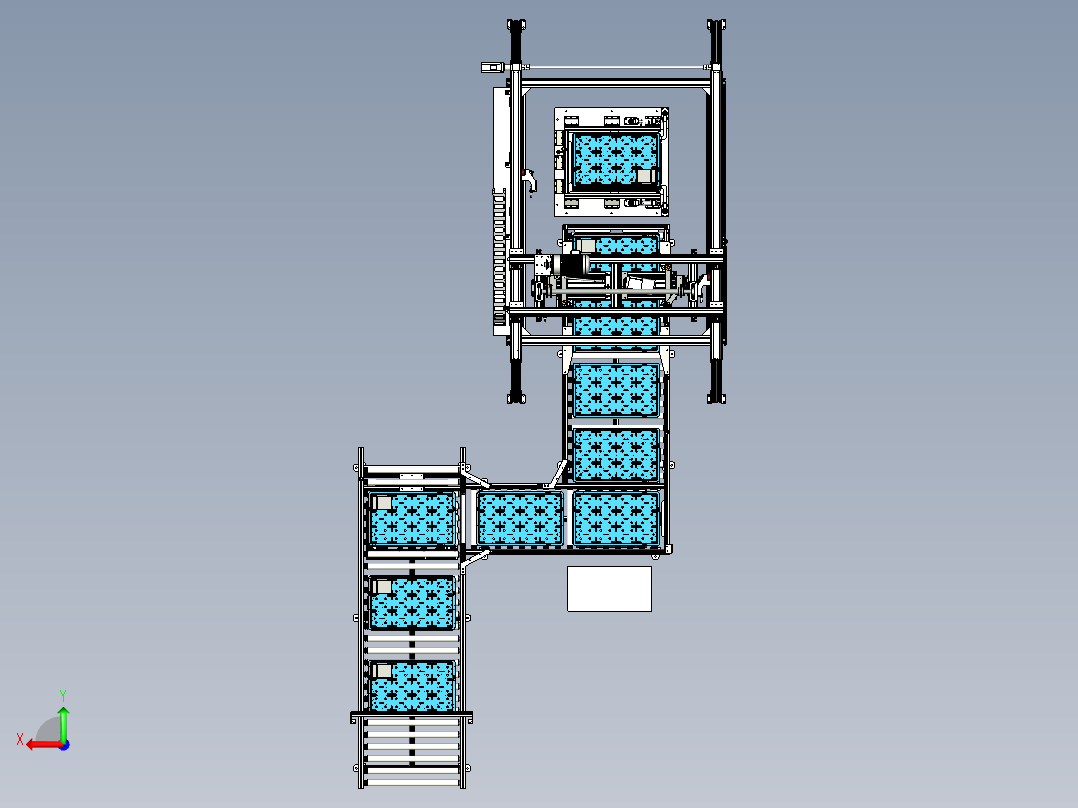 转弯堆垛总成后视图