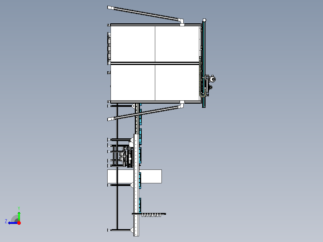 转弯堆垛总成右视图