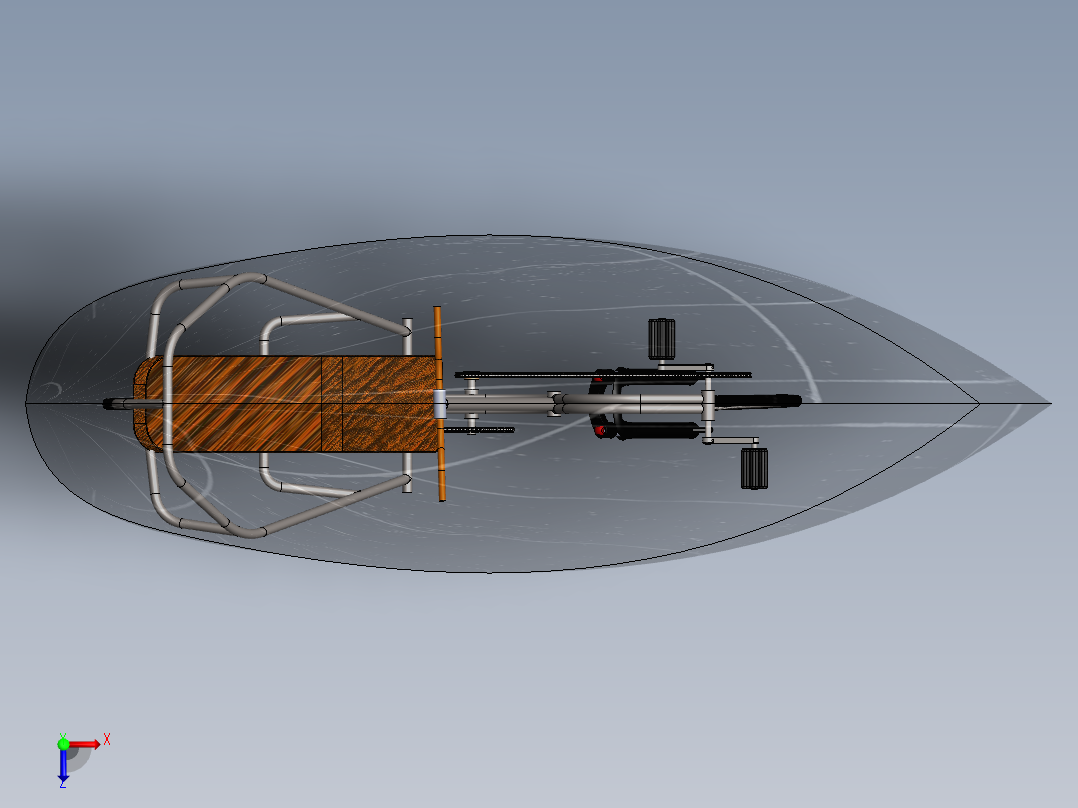 A3003940-躺汽自行车俯视图