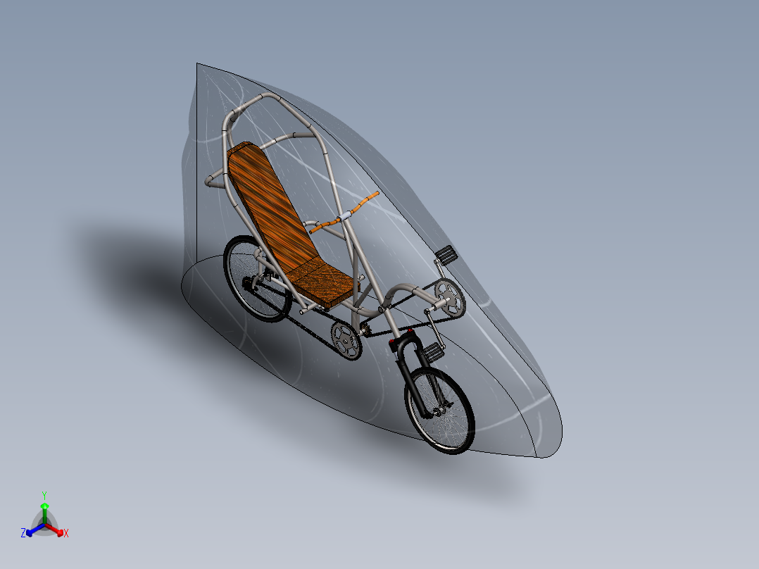 A3003940-躺汽自行车正等轴测图