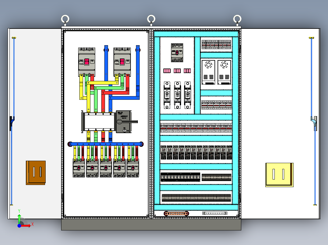 双电源风机消防控制柜前视图