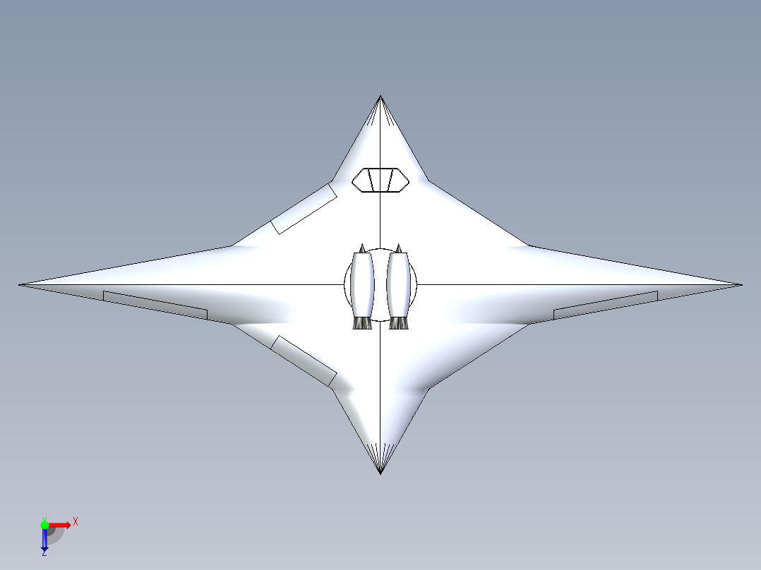 B2004189-超音速双向飞翼俯视图