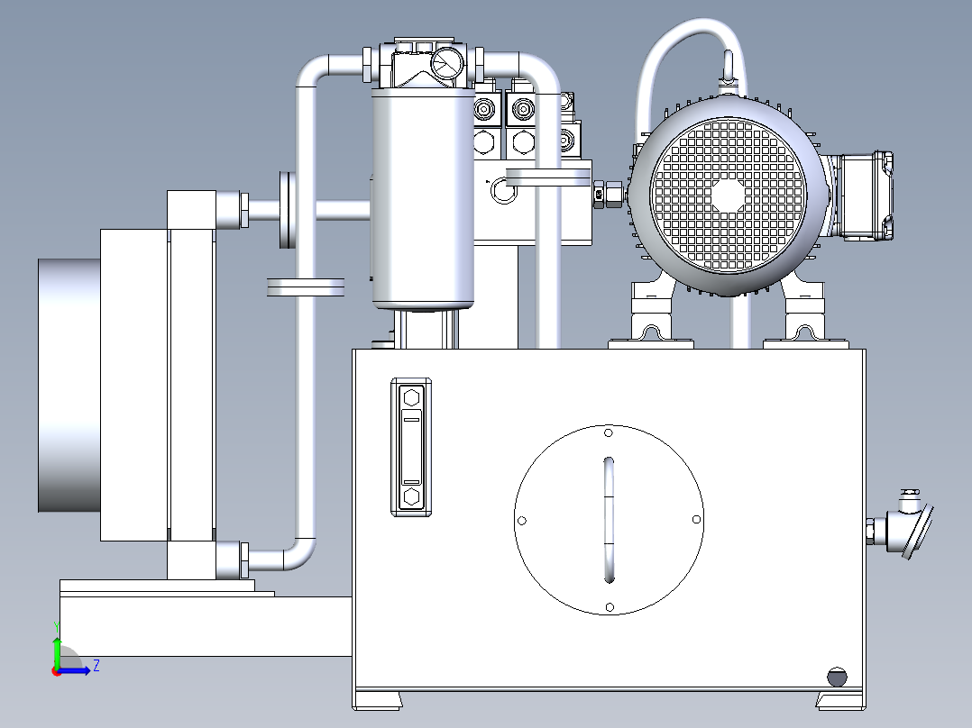 B3004130-液压泵站左视图