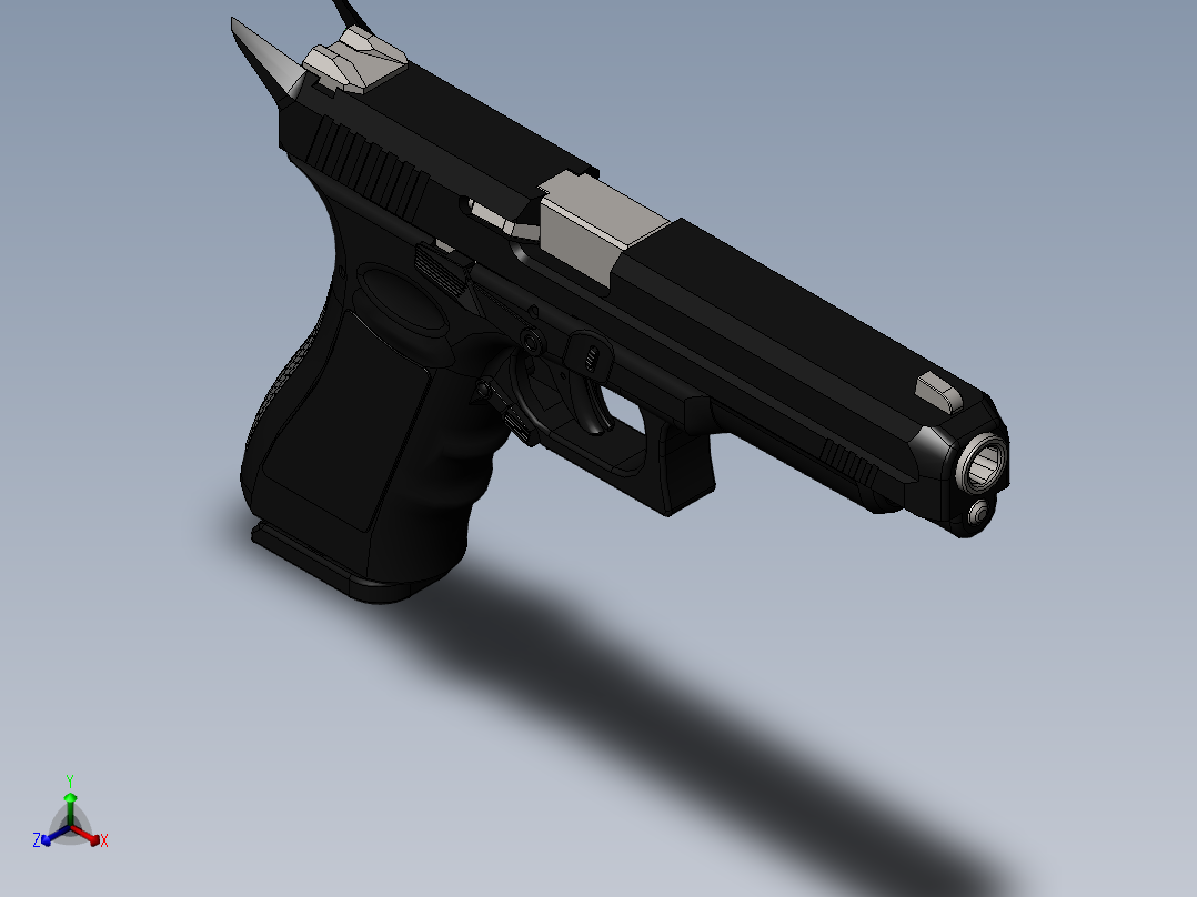 手枪左轮冲锋枪老式狙击步枪设计3D图纸Glock Ambidex MOD SW IGS