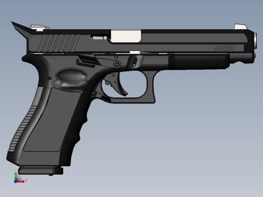 手枪左轮冲锋枪老式狙击步枪设计3D图纸Glock Ambidex MOD SW IGS前视缩略图