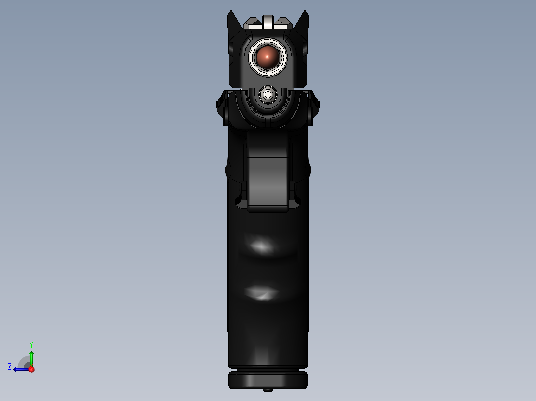 手枪左轮冲锋枪老式狙击步枪设计3D图纸Glock Ambidex MOD SW IGS右视图