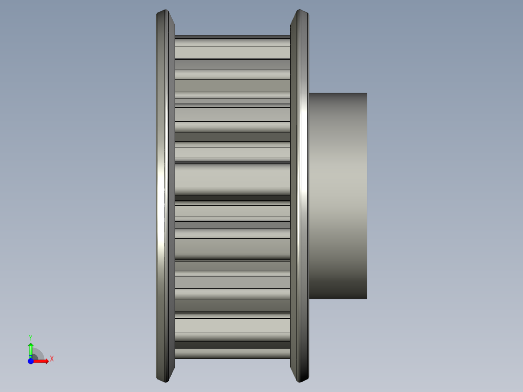 梯形齿同步带轮GB_T11361-2008_15-XL-104X7X15X15LR前视图