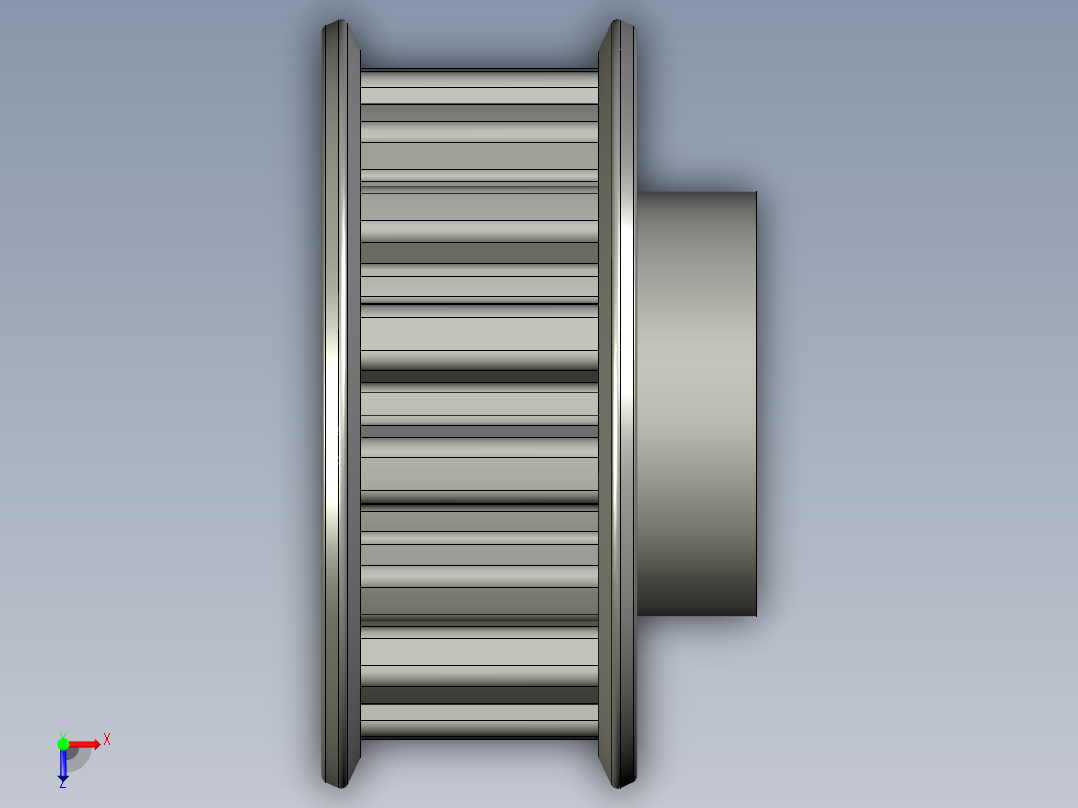 梯形齿同步带轮GB_T11361-2008_15-XL-104X7X15X15LR俯视图