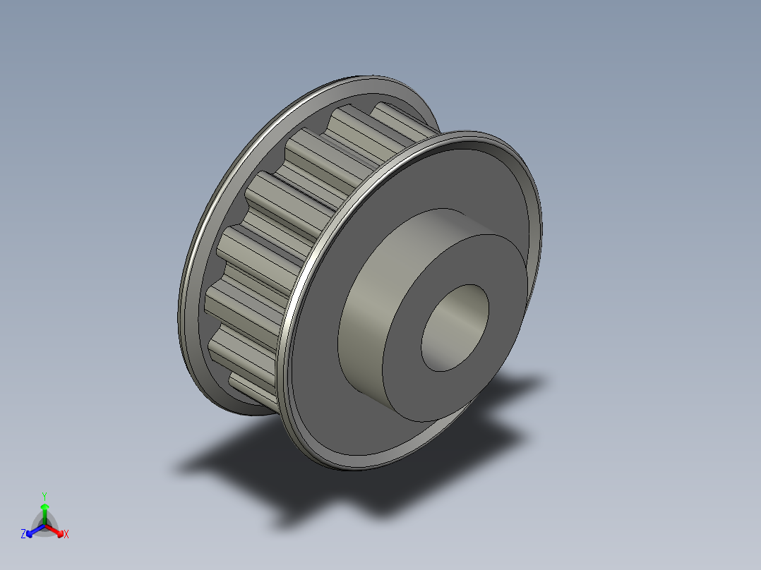 梯形齿同步带轮GB_T11361-2008_15-XL-104X7X15X15LR正等轴测图