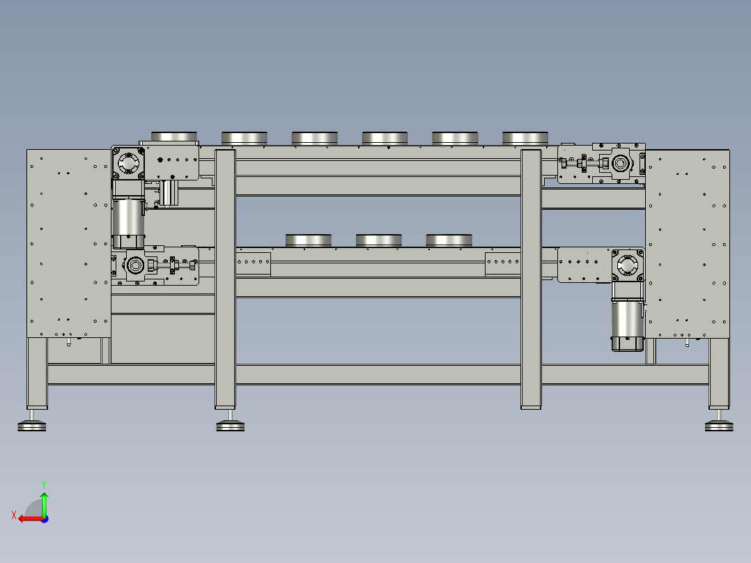 电机驱动的托盘输送机后视图