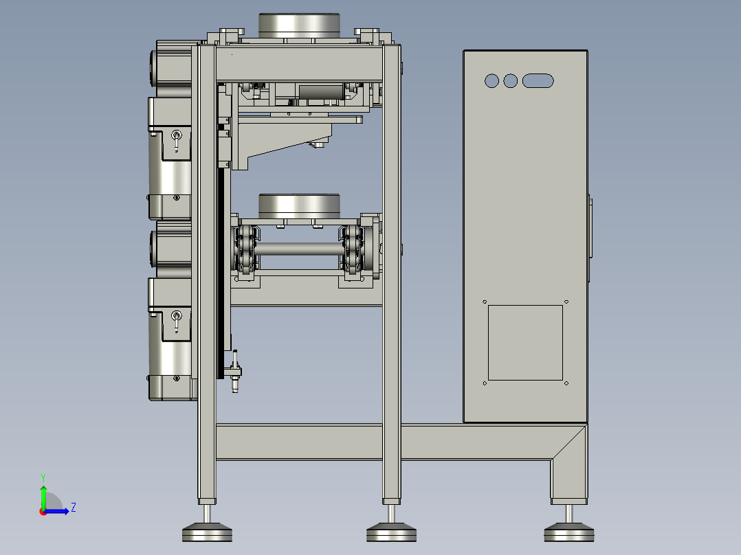 电机驱动的托盘输送机左视图