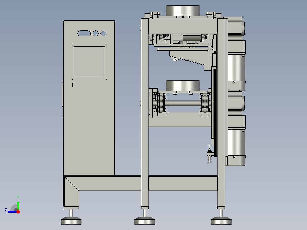 电机驱动的托盘输送机右视图