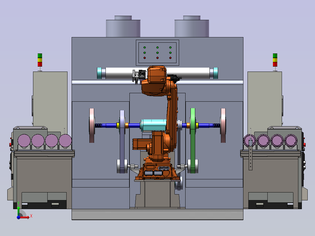 水壶打磨机器人工站前视图