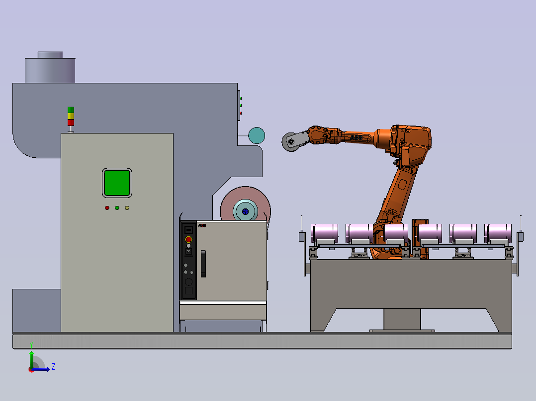 水壶打磨机器人工站左视图