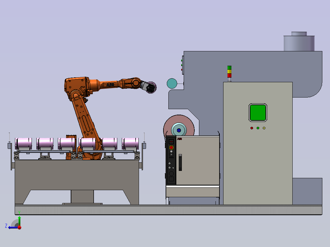 水壶打磨机器人工站右视图