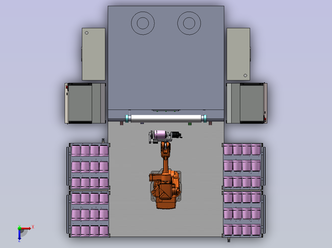 水壶打磨机器人工站俯视图
