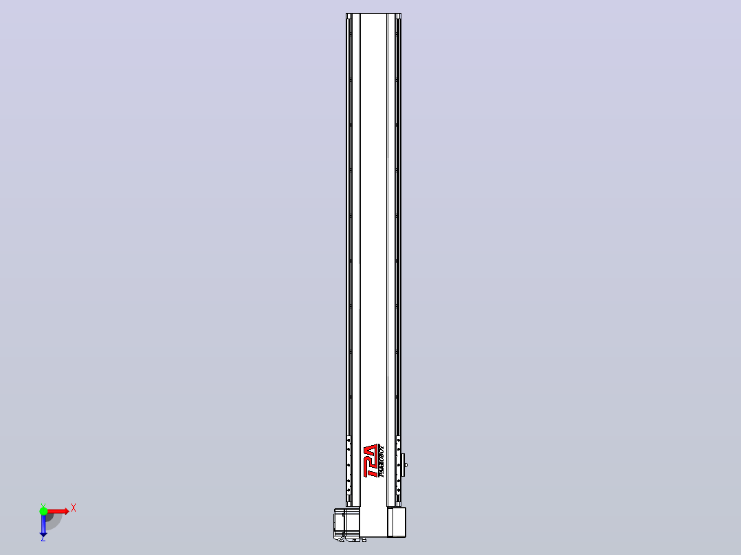 皮带直线轴半封闭可选导轨TPA-HNB-120D-110-L850-RP-C-P40-N3俯视图