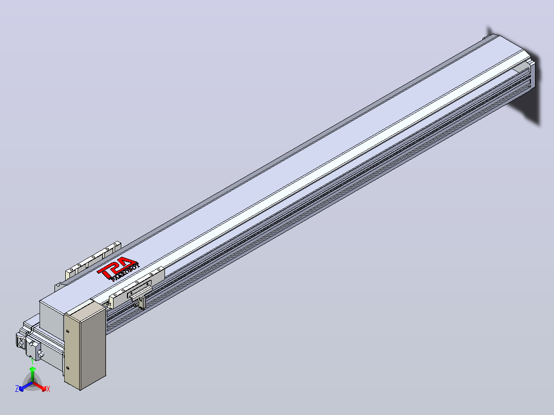 皮带直线轴半封闭可选导轨TPA-HNB-120D-110-L850-RP-C-P40-N3正等轴测图