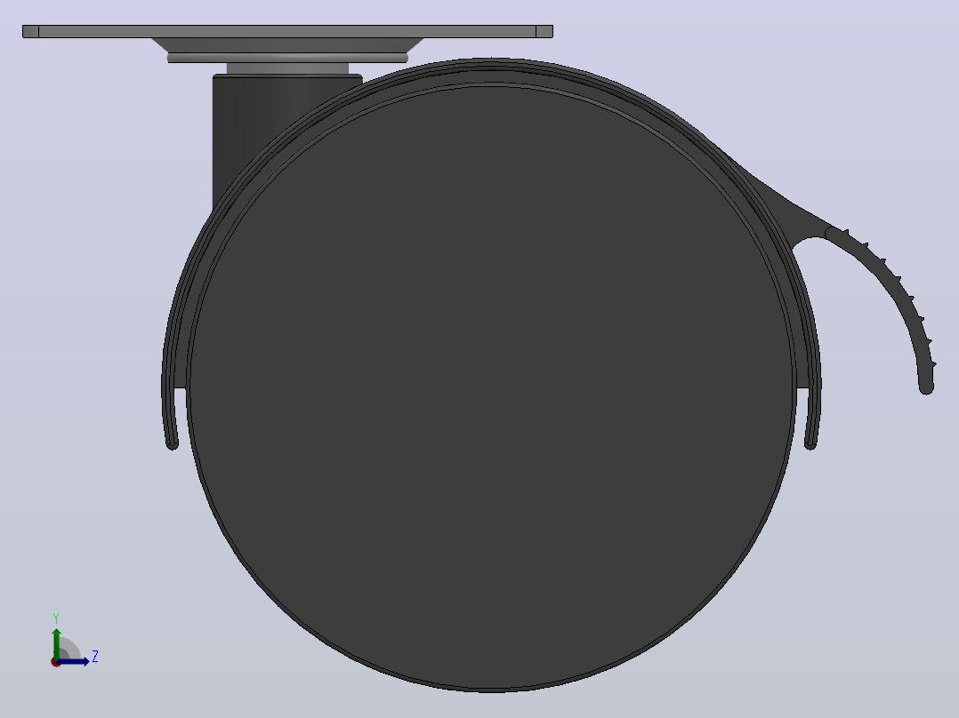 P21-01B-50-105B家具轮[P21-01B-75-105B]脚轮左视图