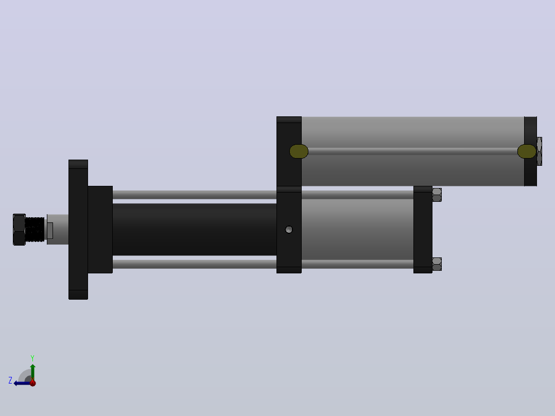 MPT-10T系列标准型[MPT-100-200-10-10T-M2-S1-0°]气压增压缸右视图