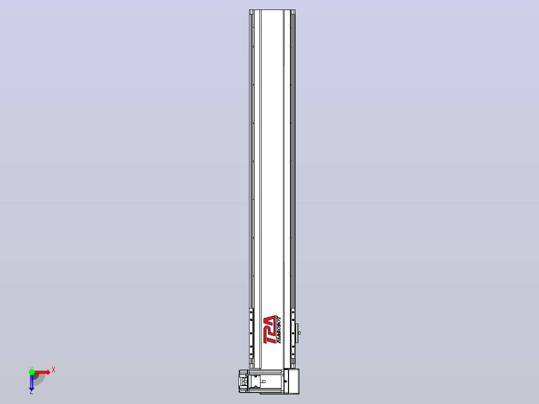 皮带直线轴半封闭可选导轨TPA-HNB-120D-110-L700-RU-Y-P40-N3俯视图