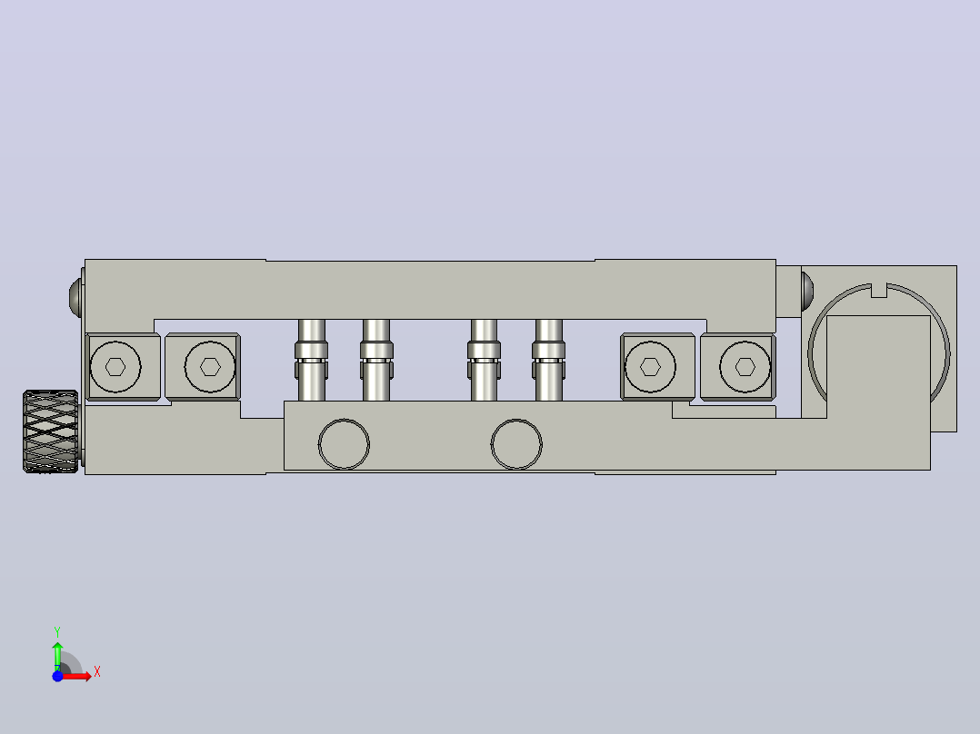 气动线性定位工作台MX80MT01C3D20X4系列前视图