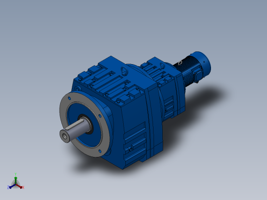 RF107R77法兰轴伸式组合型斜齿轮减速机RF107R77-Y0.18-4P-63-M1-0°-Φ350主视缩略图
