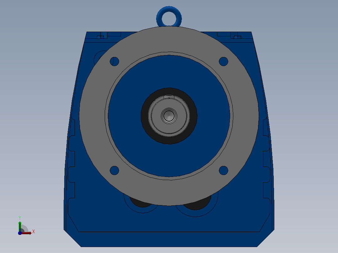 RF107R77法兰轴伸式组合型斜齿轮减速机RF107R77-Y0.18-4P-63-M1-0°-Φ350前视图