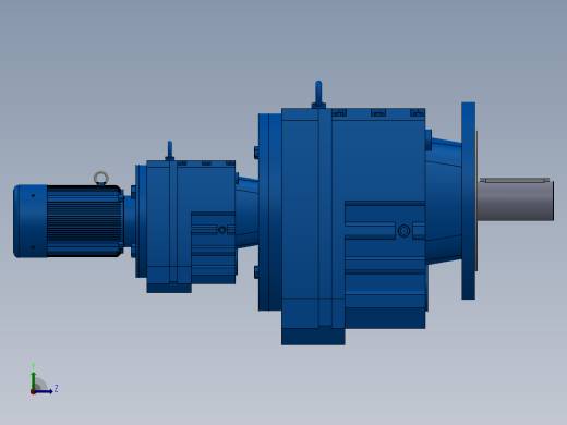 RF107R77法兰轴伸式组合型斜齿轮减速机RF107R77-Y0.18-4P-63-M1-0°-Φ350左视缩略图