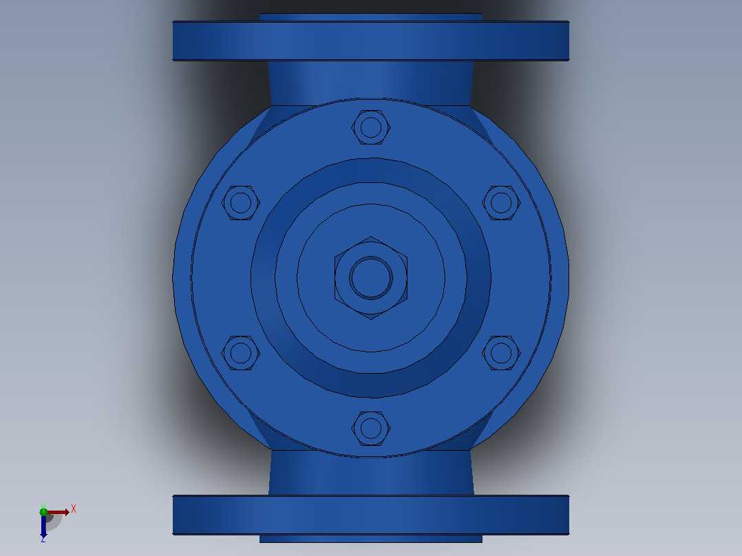 QLD标准型分流阀[DN40－QD－PN40]三通控制阀俯视图