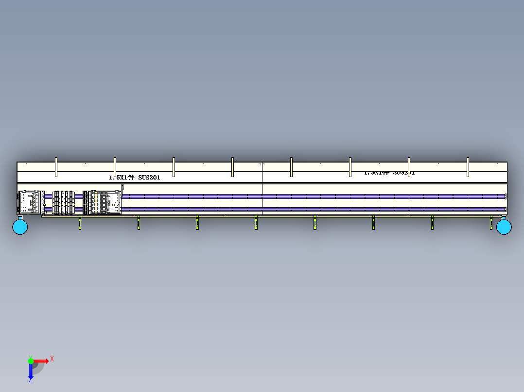 金属管检测工装（sw18可编辑+cad）俯视图