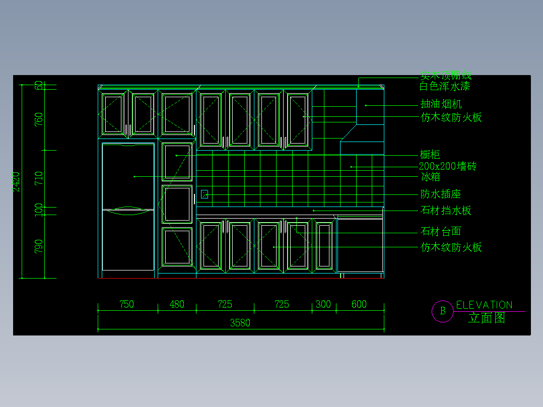 室内设计厨房常用图块-bFH01057H