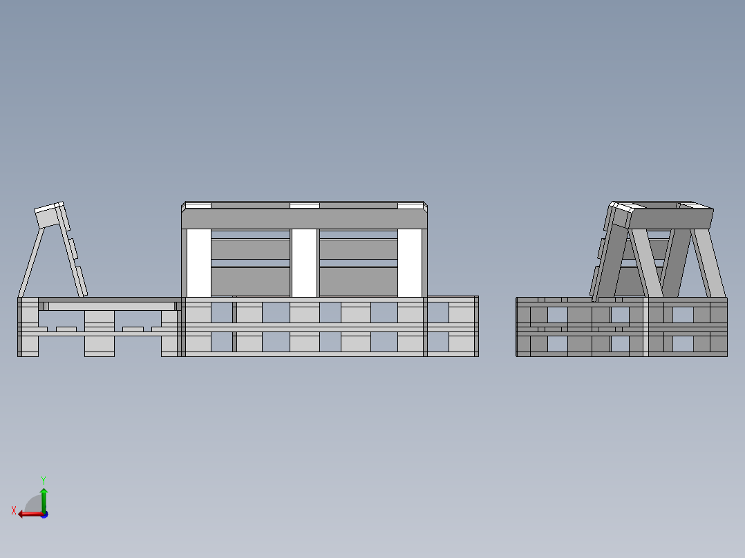 欧式托盘花园桌椅模型3D图纸 Solidworks设计后视图